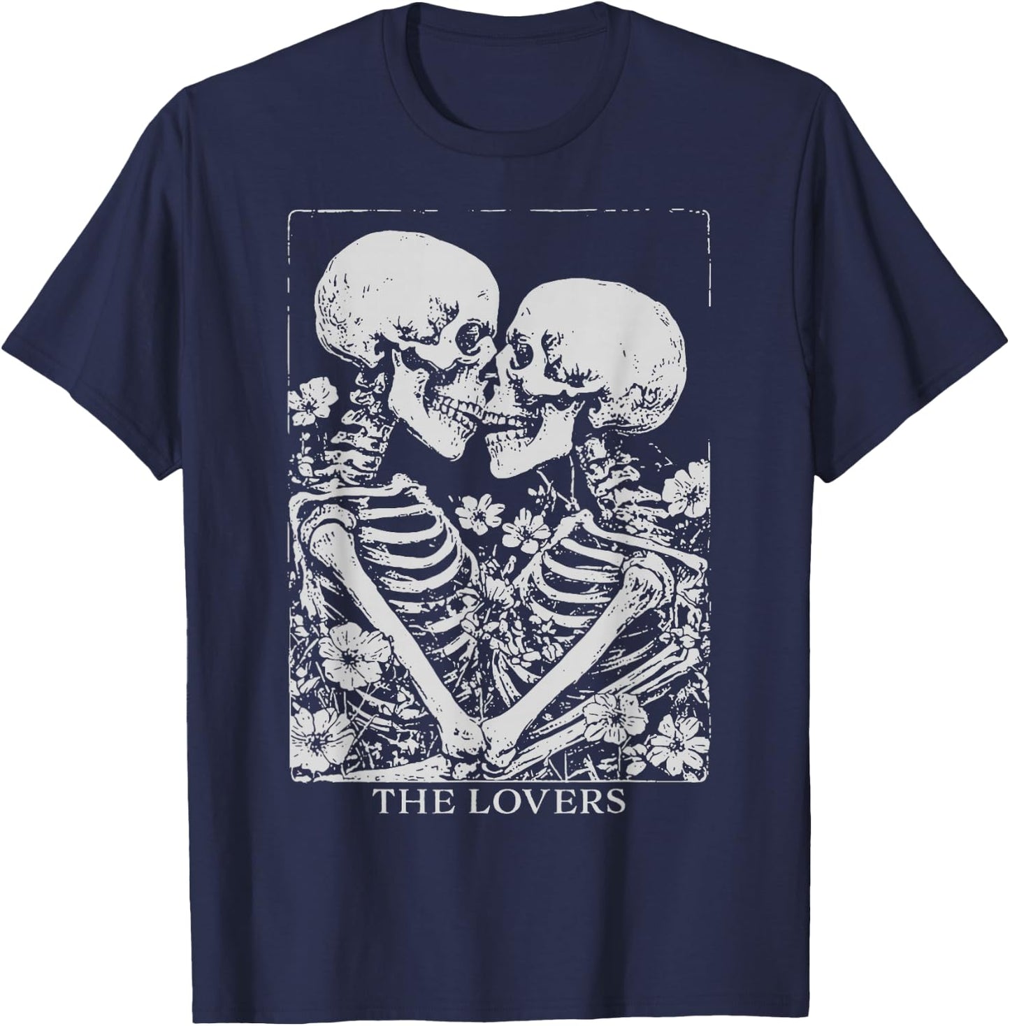 The Lovers Tarot Gothic Occult Pastel Goth Creepy Cute T-Shirt - T-Shirt | Navy