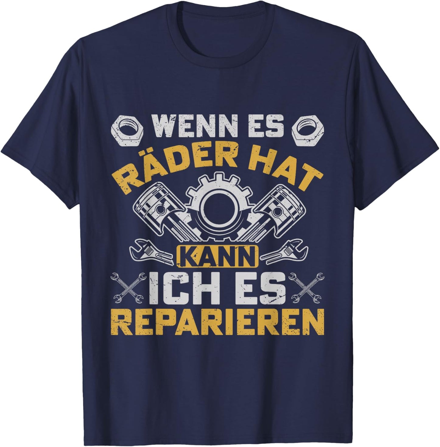 with German Text "Werkstatt KFZ Mechanik T-Shirt - T-Shirt | Navy