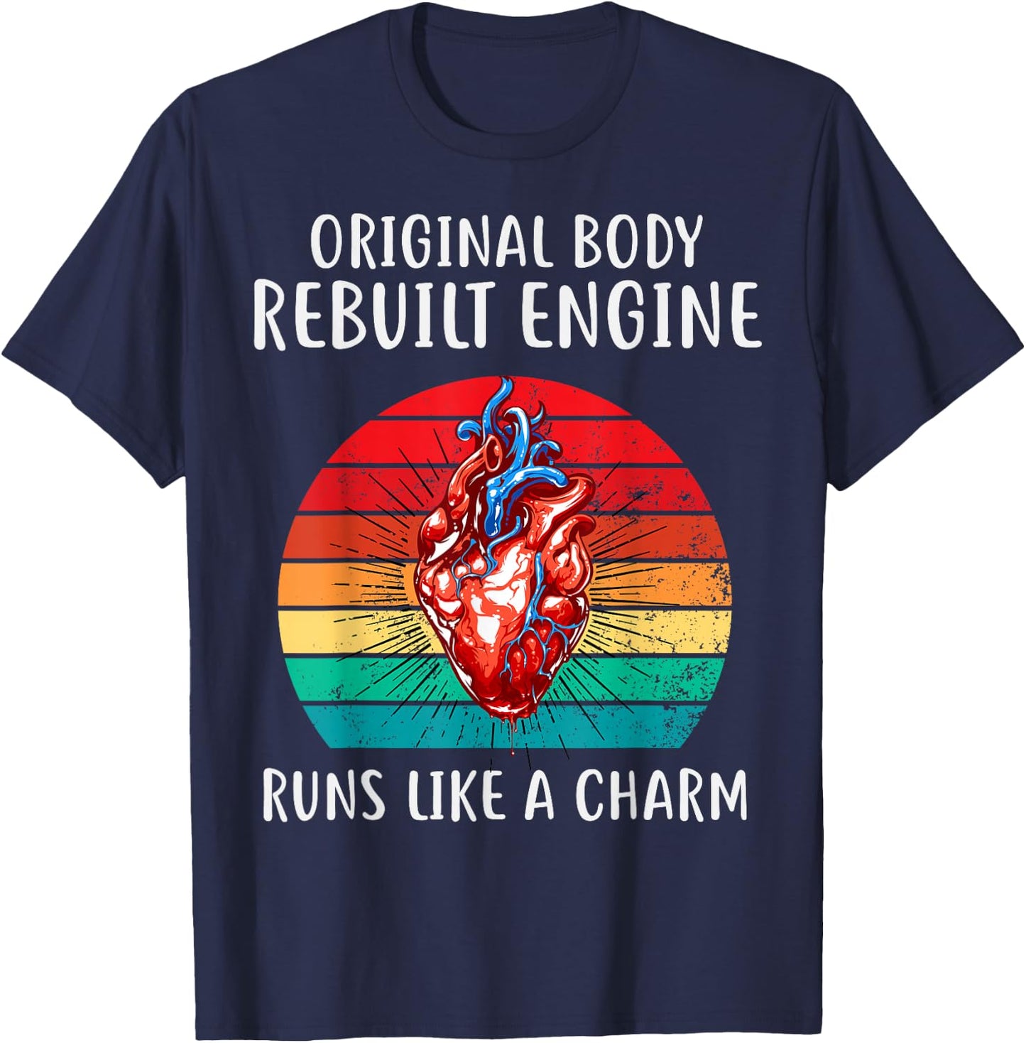 Bypass Get Well Open Heart Surgery Recovery Men Women T-Shirt - T-Shirt | Navy
