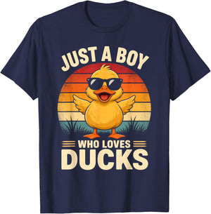 Just A Boy Who Loves Ducks T-Shirt - T-Shirt | Navy