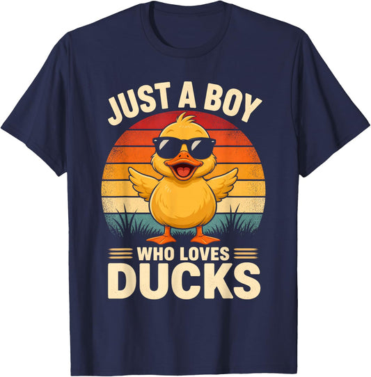 Just A Boy Who Loves Ducks T-Shirt - T-Shirt | Navy