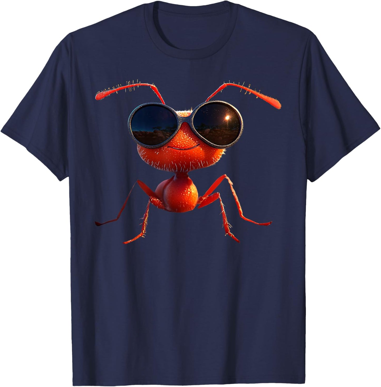Ant Forest Ant Fire Ant Insect Small Cute Ants , black, S T-Shirt - T-Shirt | Navy