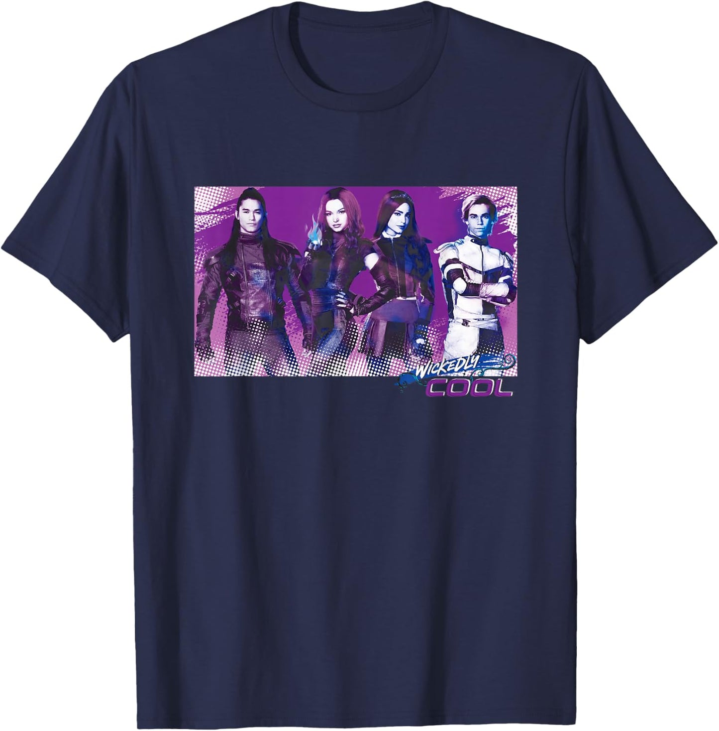 Descendants 3 Carlos Mal Jay Evie Wickedly Cool T-Shirt - T-Shirt | Navy