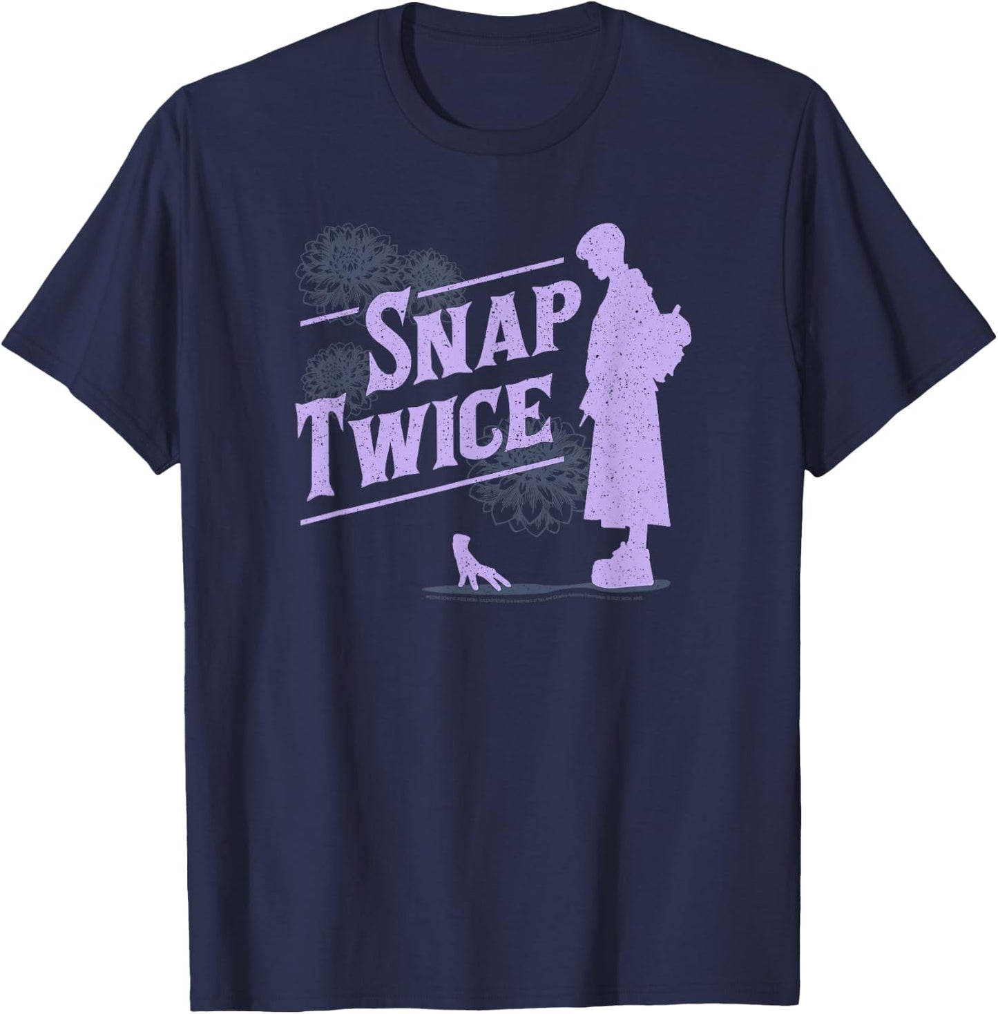 Wednesday Snap Twice Thing & Wednesday Silhouette Logo T-Shirt - T-Shirt | Navy