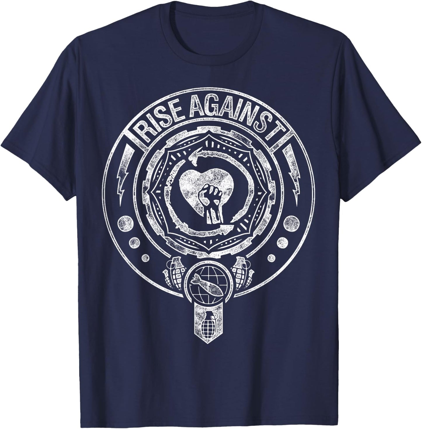 Rise Against - Bombs Away - Official Product, Black, S T-Shirt - T-Shirt | Navy