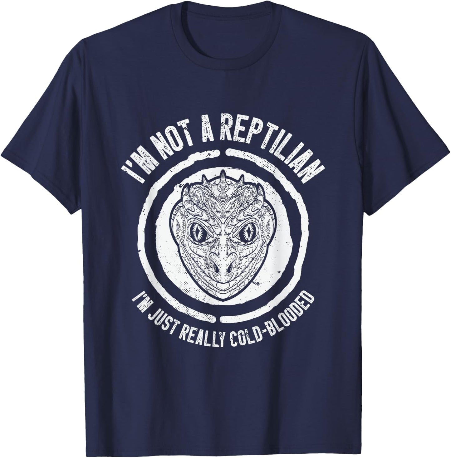 Lizard Reptilian Agenda Conspiracy Theory T-Shirt - T-Shirt | Navy