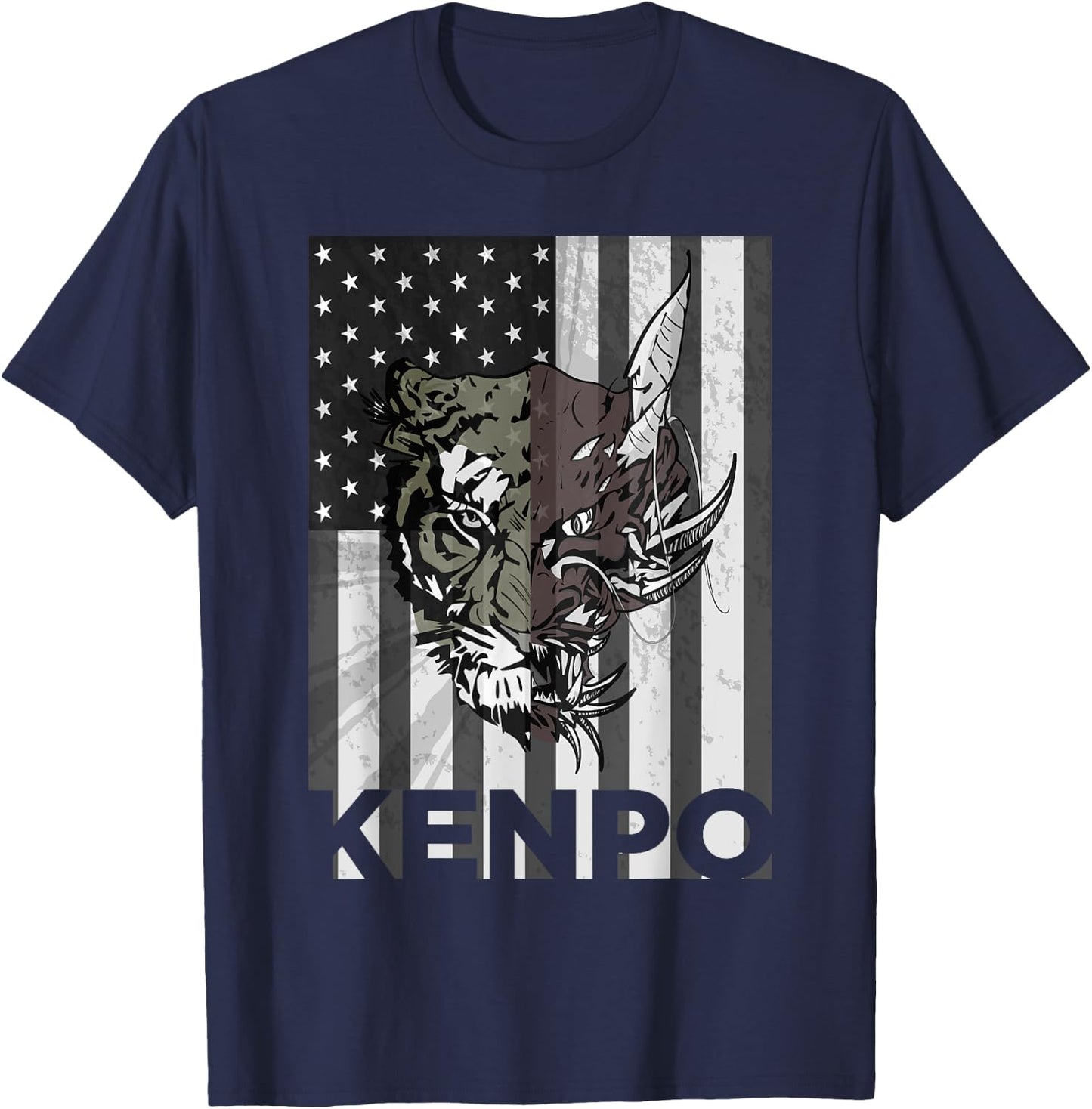 Kenpo Karate Martial Arts American Flag Women Men T-Shirt - T-Shirt | Navy