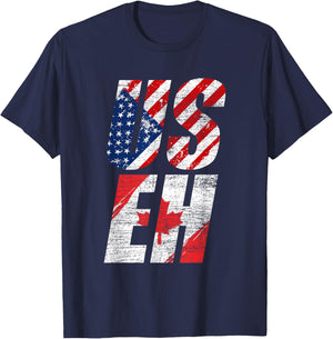 USEH Canadian Flag American USA 4th Of July Canada T-Shirt - T-Shirt | Navy