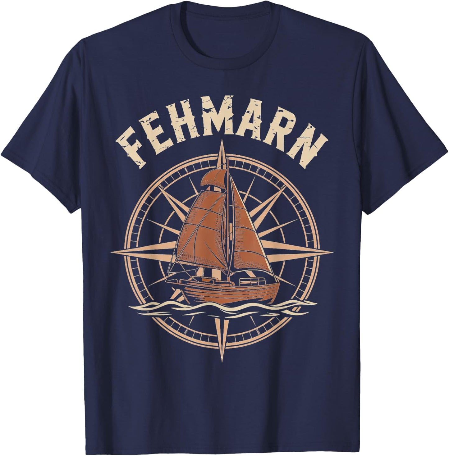 Fehmarn Anker-Reise Deutschland Strandabenteuer T-Shirt - T-Shirt | Navy