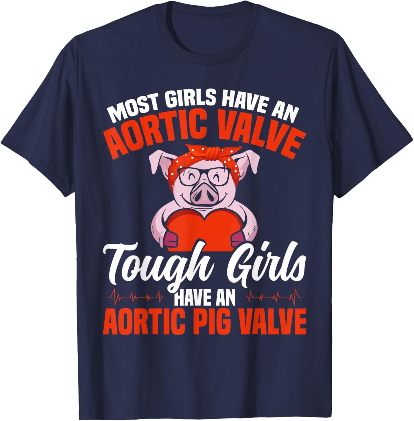 Heart Surgery Warrior Aortic Dissection Aortic Valve Repair T-Shirt - T-Shirt | Navy