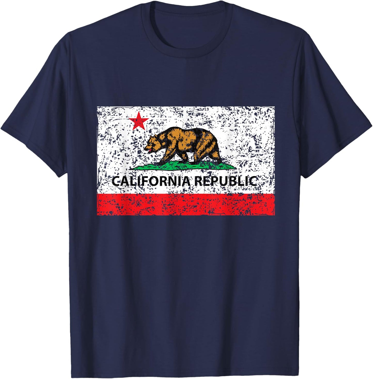 California Republic Cali Flag SoCal Norcal Cencal T T-Shirt - T-Shirt | Navy