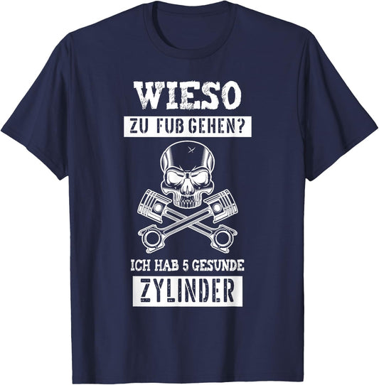 5 Zylinder Auto Kolben Für Tuner Tuning Fans T-Shirt - T-Shirt | Navy