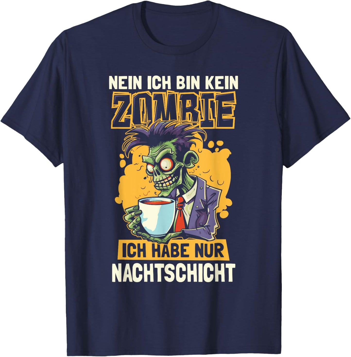 Funny Night Service Night Shift Worker Zombie , black T-Shirt - T-Shirt | Navy