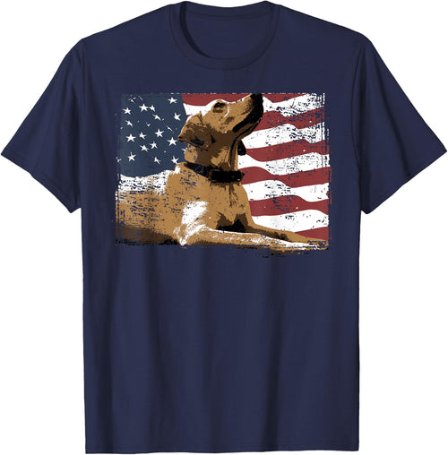Patriotic USA Flag Black Labrador Gift Lab Owners Men
