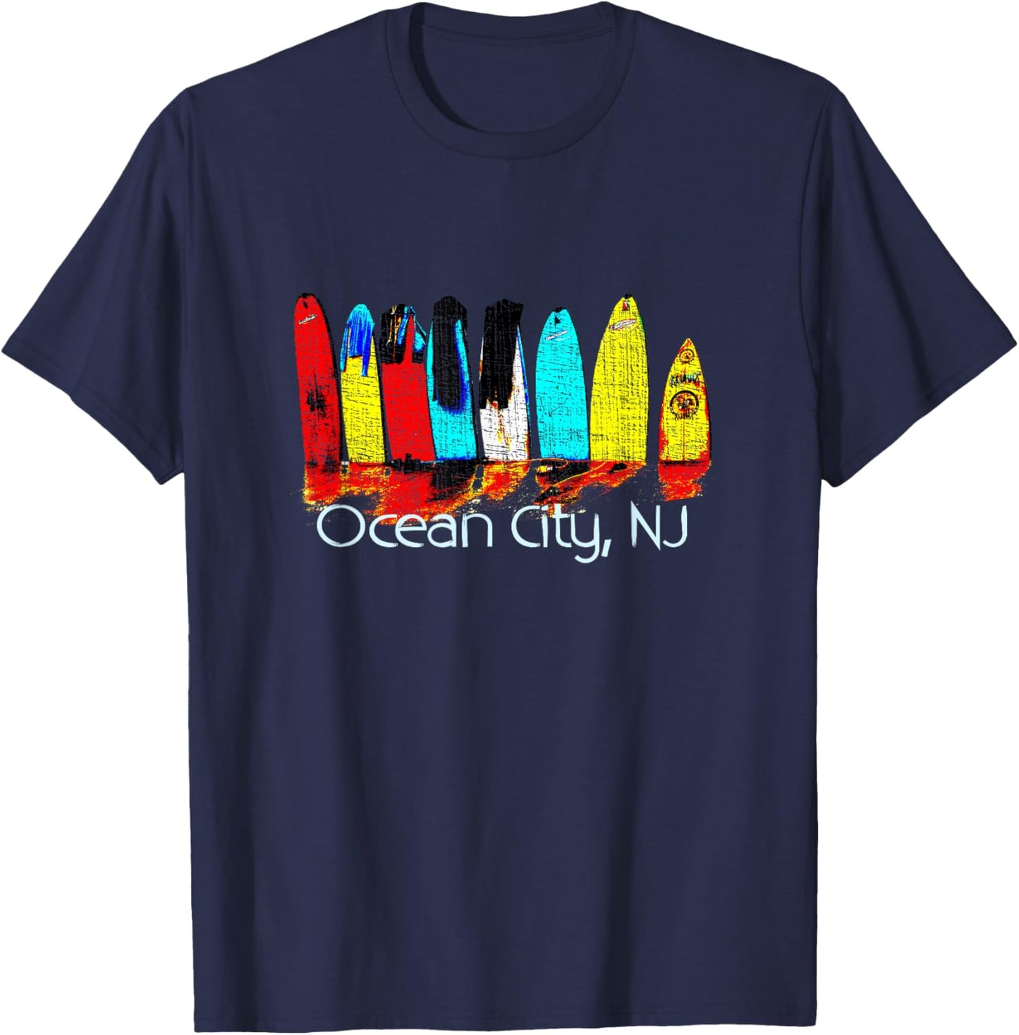 Ocean City New Jersey Surfing T-Shirt - T-Shirt | Navy