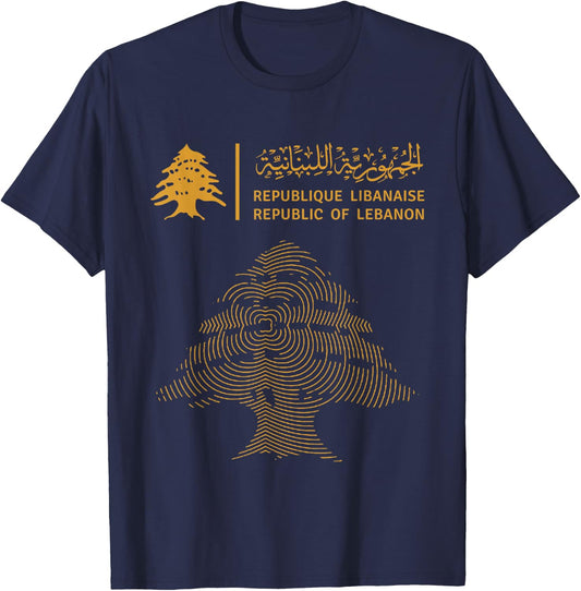 Libanon, Libanon-Flagge, Libanon-Flagge. T-Shirt - T-Shirt | Navy