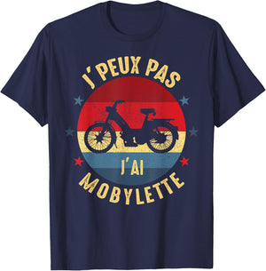 je peux pas j'ai moped moped mobeur Funny humour , Black, S T-Shirt - T-Shirt | Navy