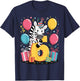 Zebra 6th Birthday Boys Girls 6 Years Sixth Sixth Zebra T-Shirt - T-Shirt | Navy