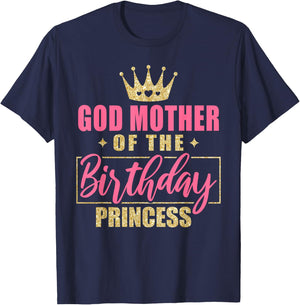 IZI POD Godmother Of The Birthday Princess Girls Party - Black, Small T-Shirt - T-Shirt | Navy
