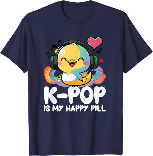Kpop Fan Happy Pill Duck Merch K-pop Merchandise K Pop Items T-Shirt - T-Shirt | Navy