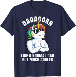 Dadacorn Cool Rainbow Dad Unicorn Costume T-Shirt - T-Shirt | Navy