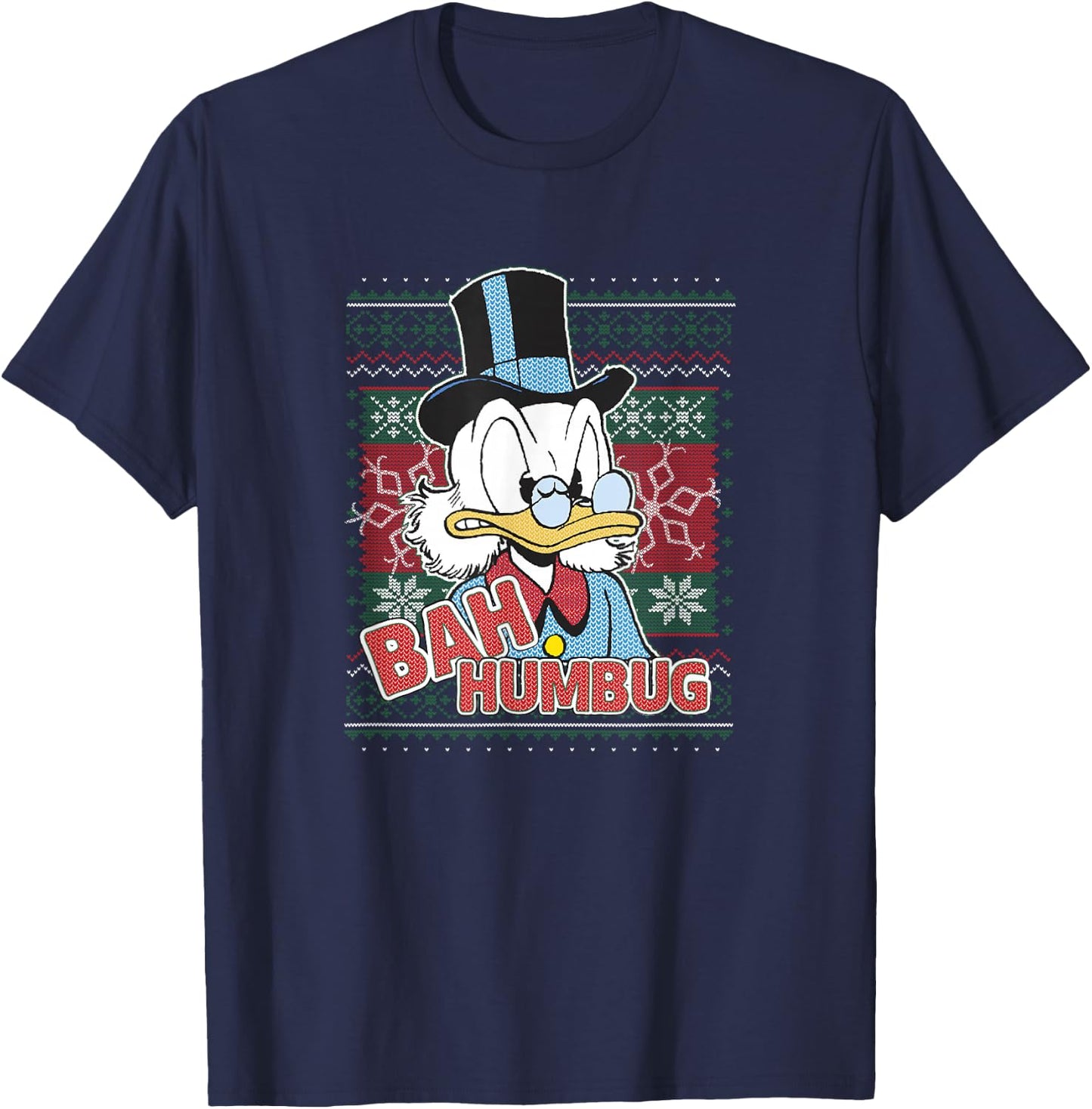 Disney DuckTales Christmas Scrooge McDuck Bah Humbug Small T-Shirt - T-Shirt | Navy