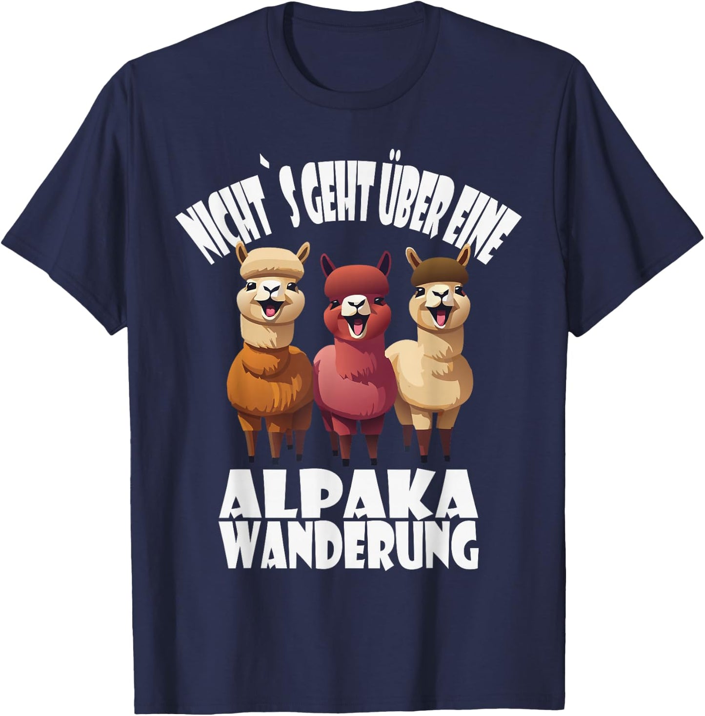 Alpaka Wanderung, lustiges Alpaka und Lama Spruch T-Shirt - T-Shirt | Navy