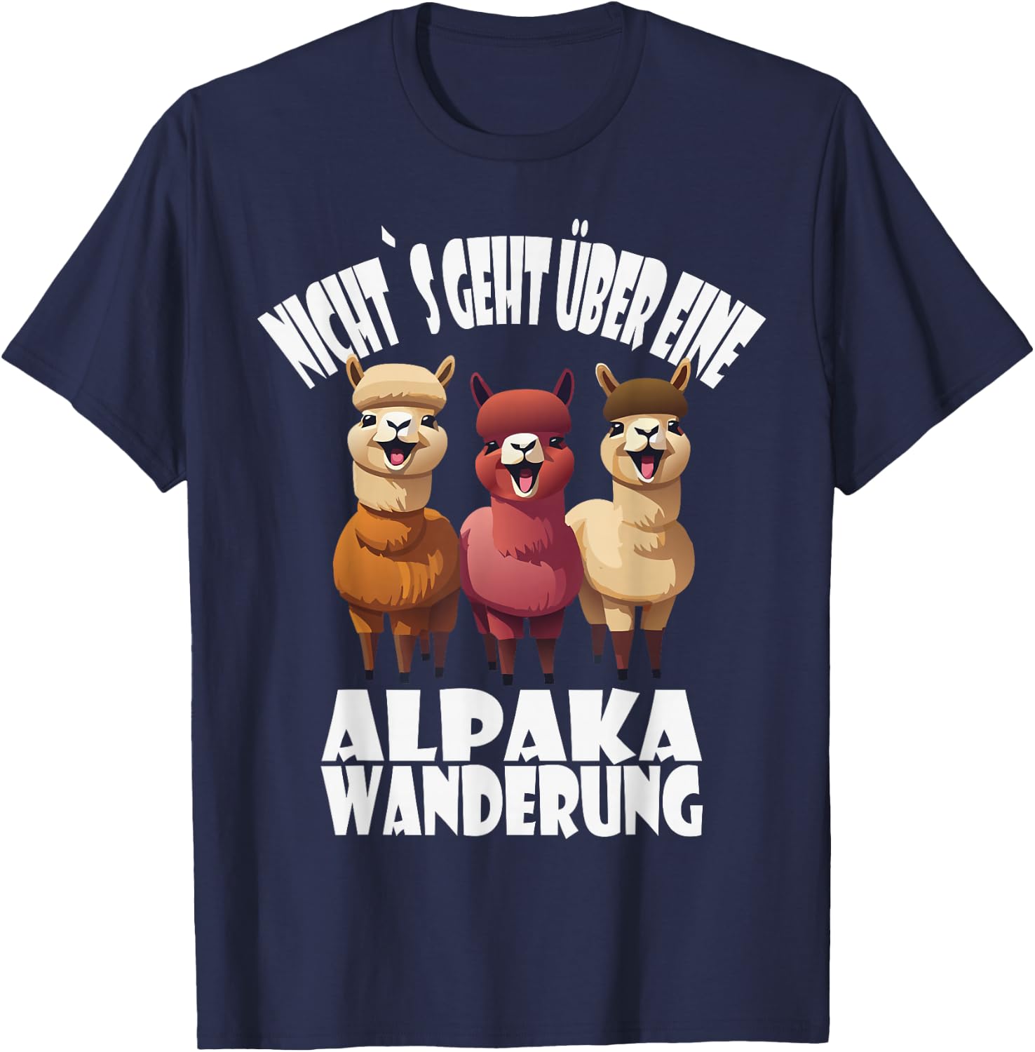 Alpaka Wanderung, lustiges Alpaka und Lama Spruch T-Shirt - T-Shirt | Navy