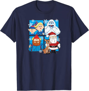 Rudolph The Red Nosed Reindeer - Santa Yukon Elves Snow Yeti T-Shirt - T-Shirt | Navy