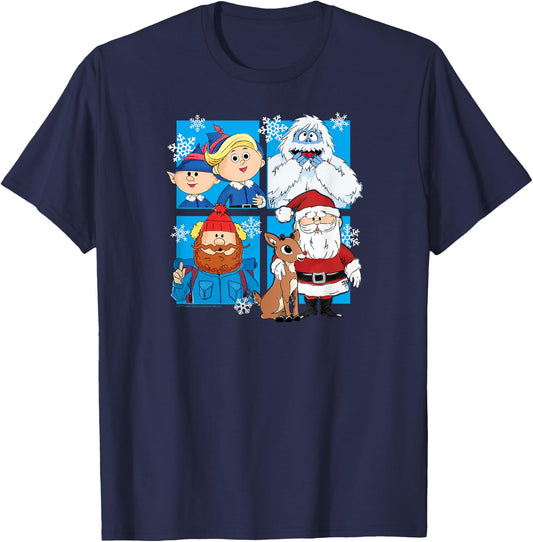 Rudolph The Red Nosed Reindeer - Santa Yukon Elves Snow Yeti T-Shirt - T-Shirt | Navy