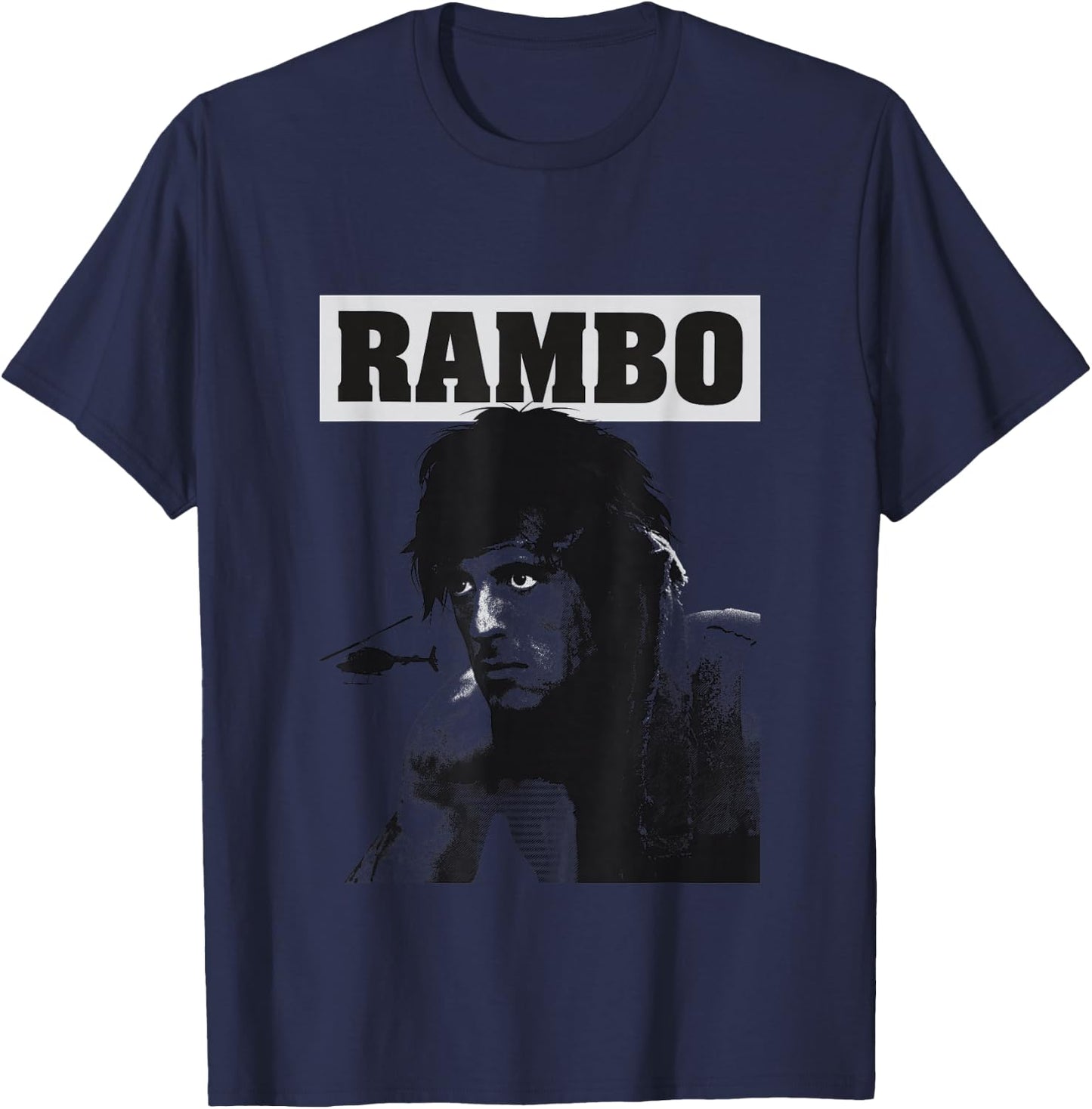 Rambo First Blood Helicopter Poster, Red, S T-Shirt - T-Shirt | Navy