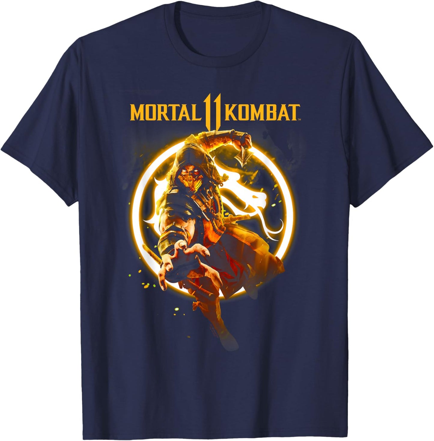 Mortal Kombat 11 Scorpion Flames T-Shirt - T-Shirt | Navy