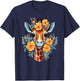 Colourful Giraffe with Flower I Giraffe T-Shirt - T-Shirt | Navy
