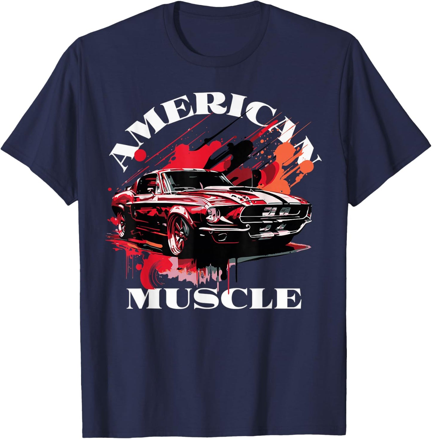 Klassisches amerikanisches Muscle-Car T-Shirt - T-Shirt | Navy