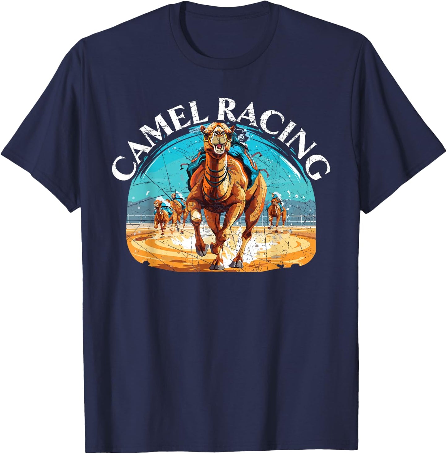 Camel Racing Animal Race Hump Camel Riding Desert Sport T-Shirt - T-Shirt | Navy