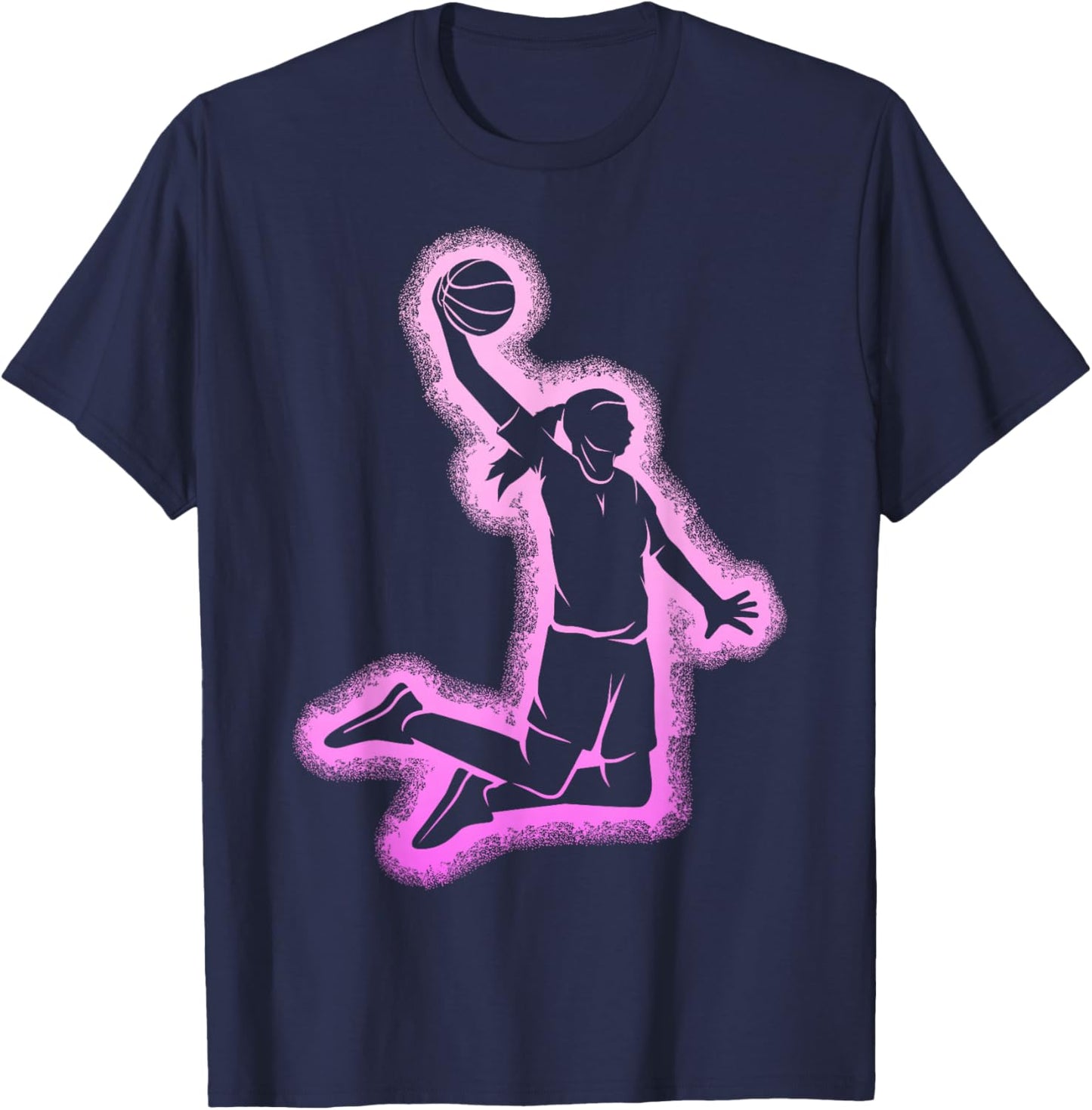Basketball Girl Women Girls Kids , Black, S T-Shirt - T-Shirt | Navy