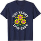 250 Years 250th Anniversary Retro Flowers T-Shirt - T-Shirt | Navy