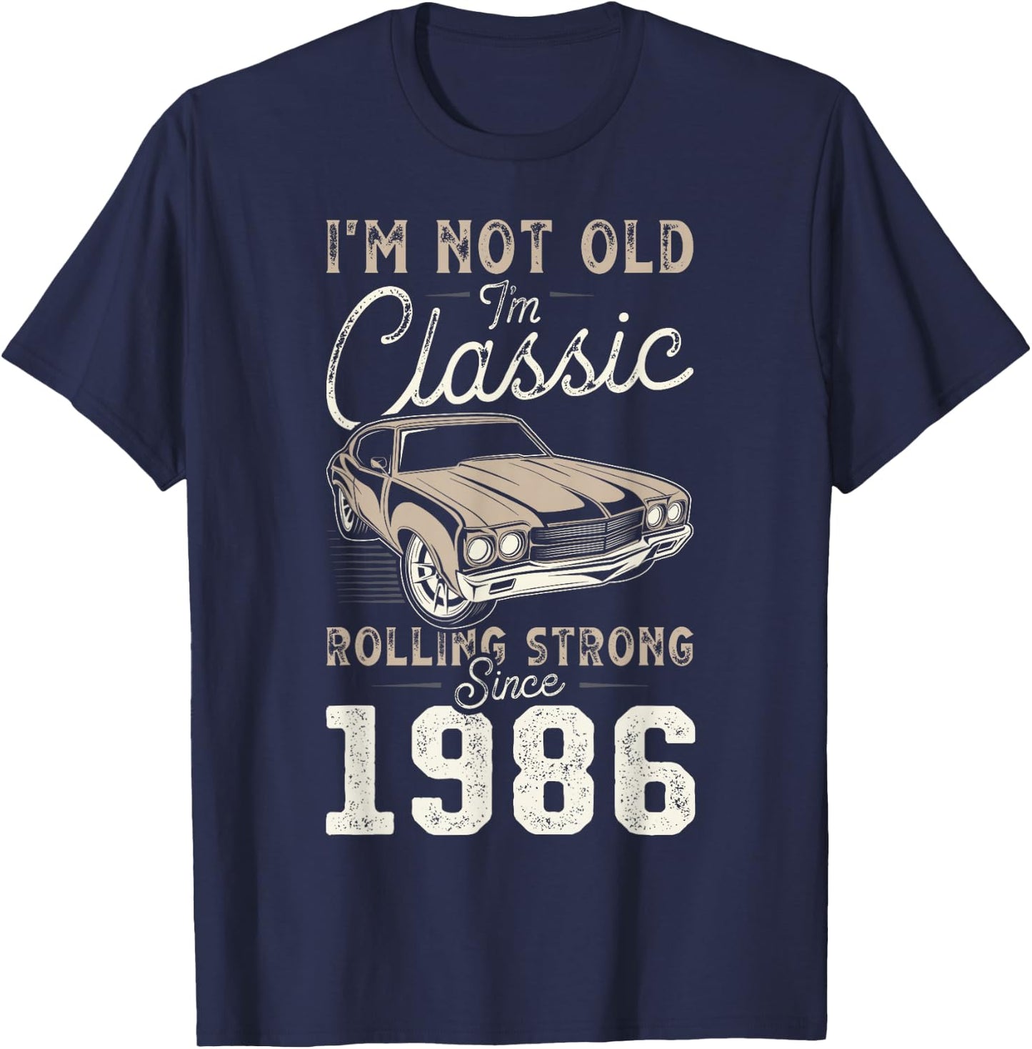 Voiture classique née en 1986 40e anniversaire T-Shirt - T-Shirt | Navy
