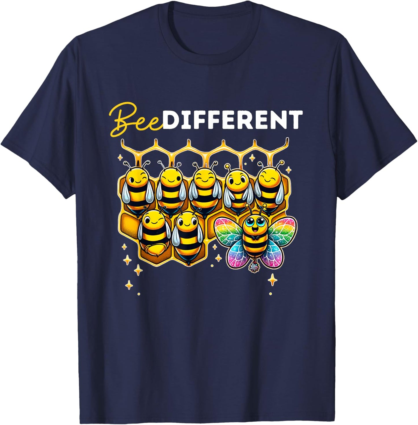 Autism Awareness Cute Bee girls boys Bee Different T-Shirt - T-Shirt | Navy