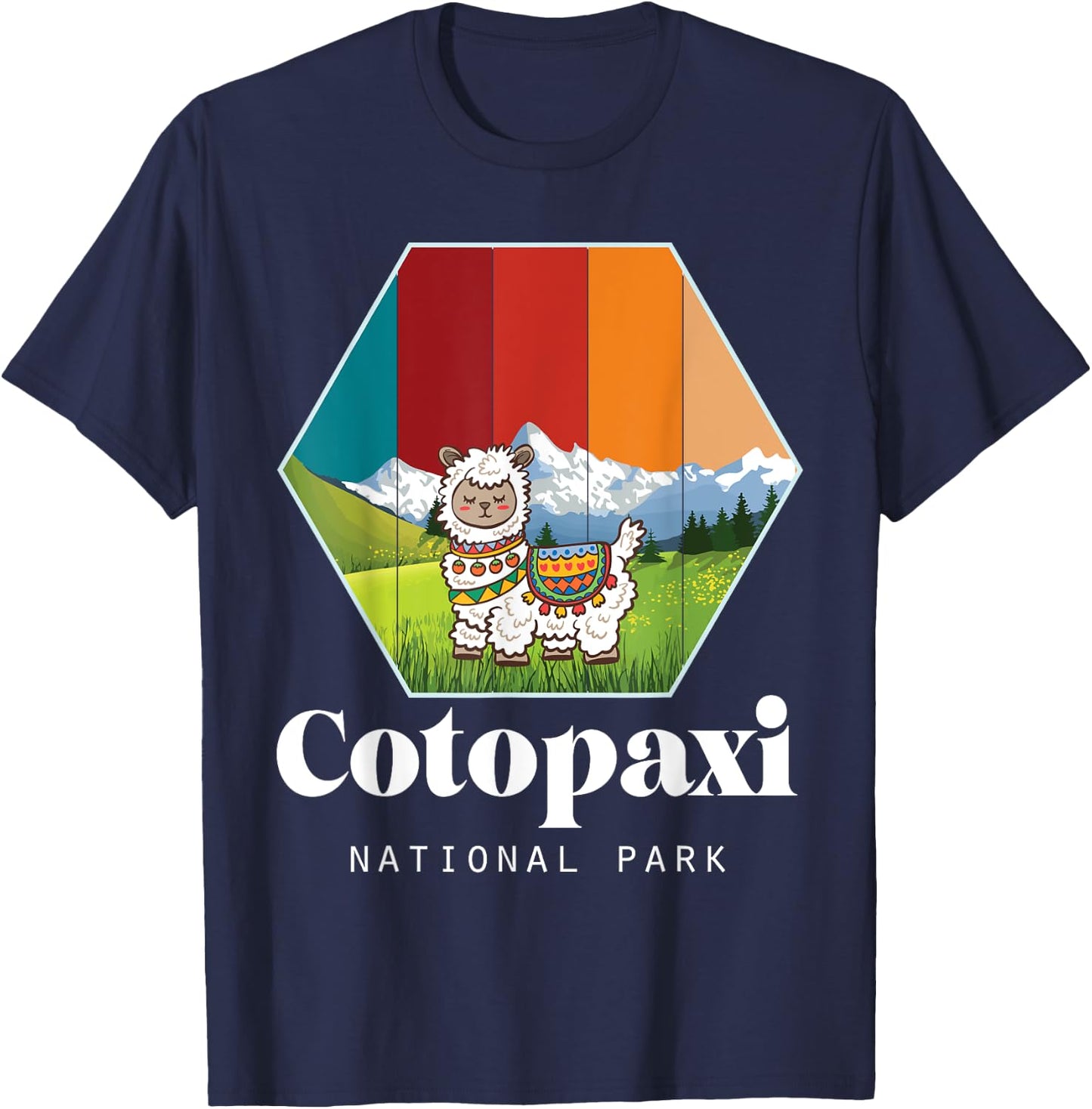 Llama National Park Hike Cotopaxi Ecuador Souvenir T-Shirt - T-Shirt | Navy