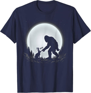 Bigfoot Boop Bunny Funny Sasquatch Moon Rabbit T-Shirt - T-Shirt | Navy