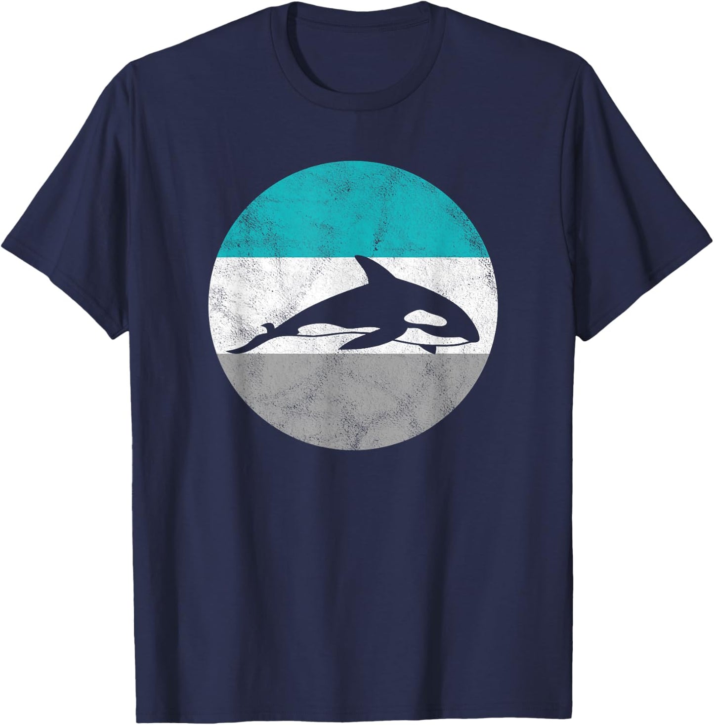 Orca Killer Whale Retro Gift Women Boys & Girls T-Shirt - T-Shirt | Navy