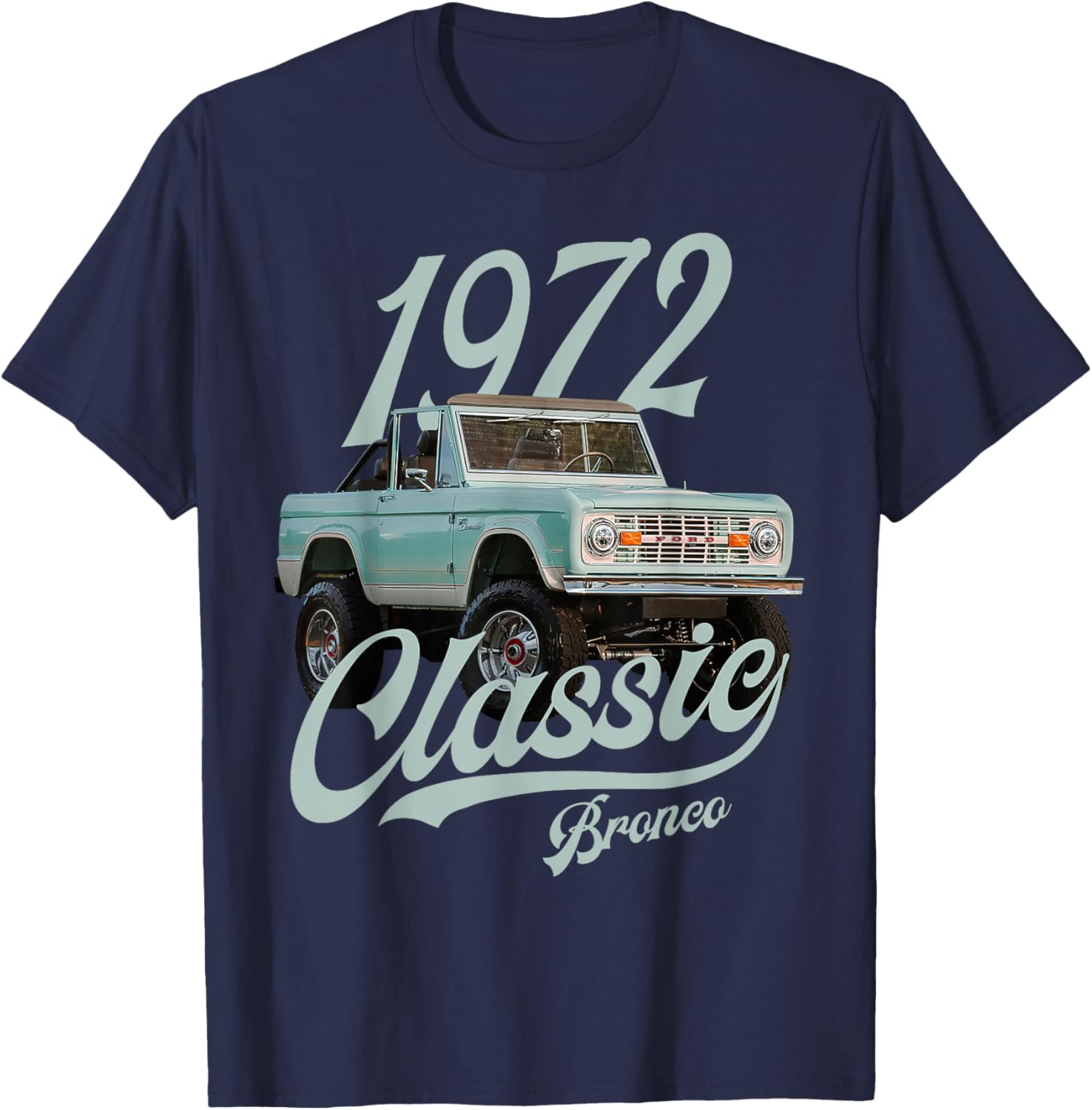 Classic bronco 1972 Blue White T-Shirt - T-Shirt | Navy