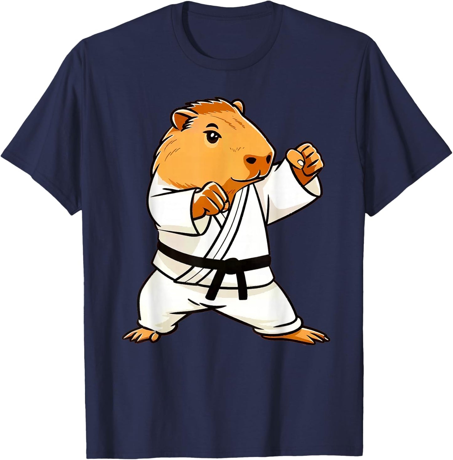 Karate Capybara Funny Martial Arts MMA Men Teen Boys Kids T-Shirt - T-Shirt | Navy