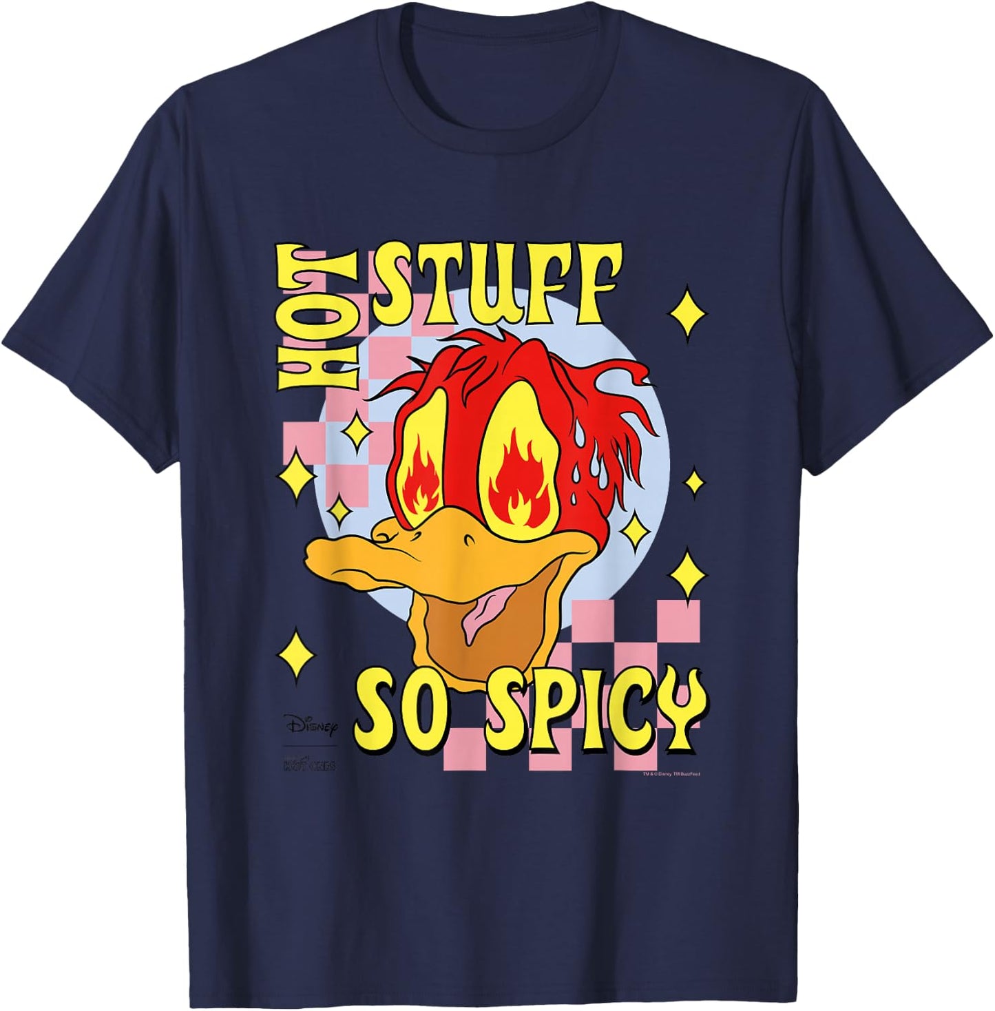 Disney Hot Ones Donald Duck Hot Stuff So Spicy Melting Face T-Shirt - T-Shirt | Navy