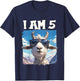 Kids 5 Years old 5 birthday Goats Boy Girl Goat T-Shirt - T-Shirt | Navy