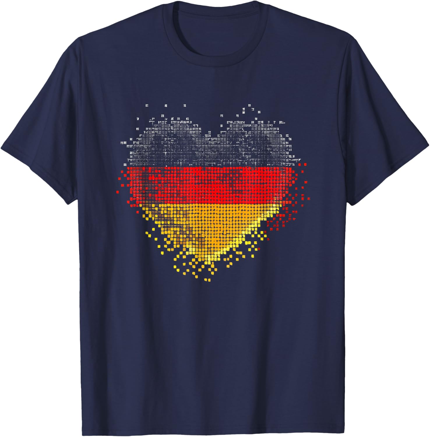Deutschland Deutsche Flagge Herz T-Shirt - T-Shirt | Navy
