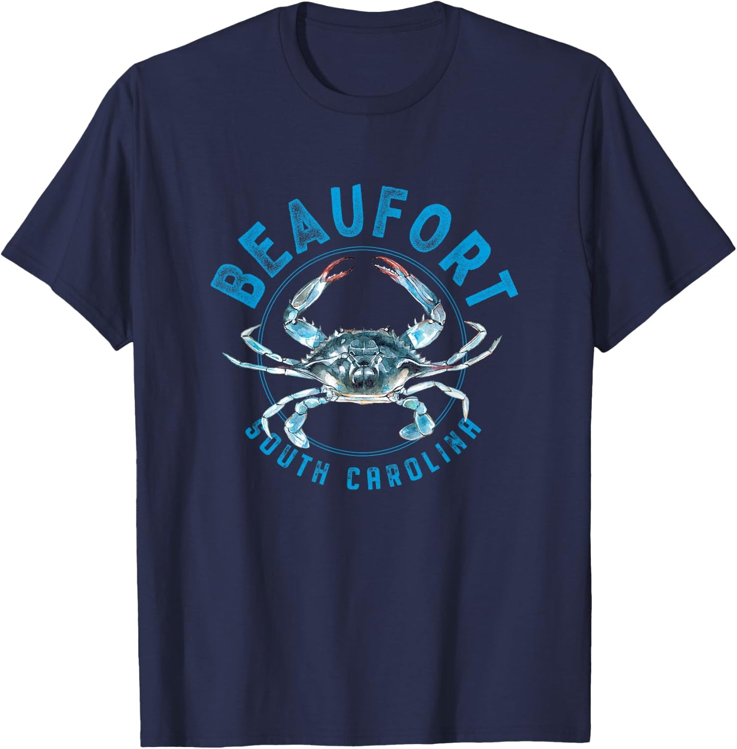 Beaufort South Carolina Blue Crab Design T-Shirt - T-Shirt | Navy