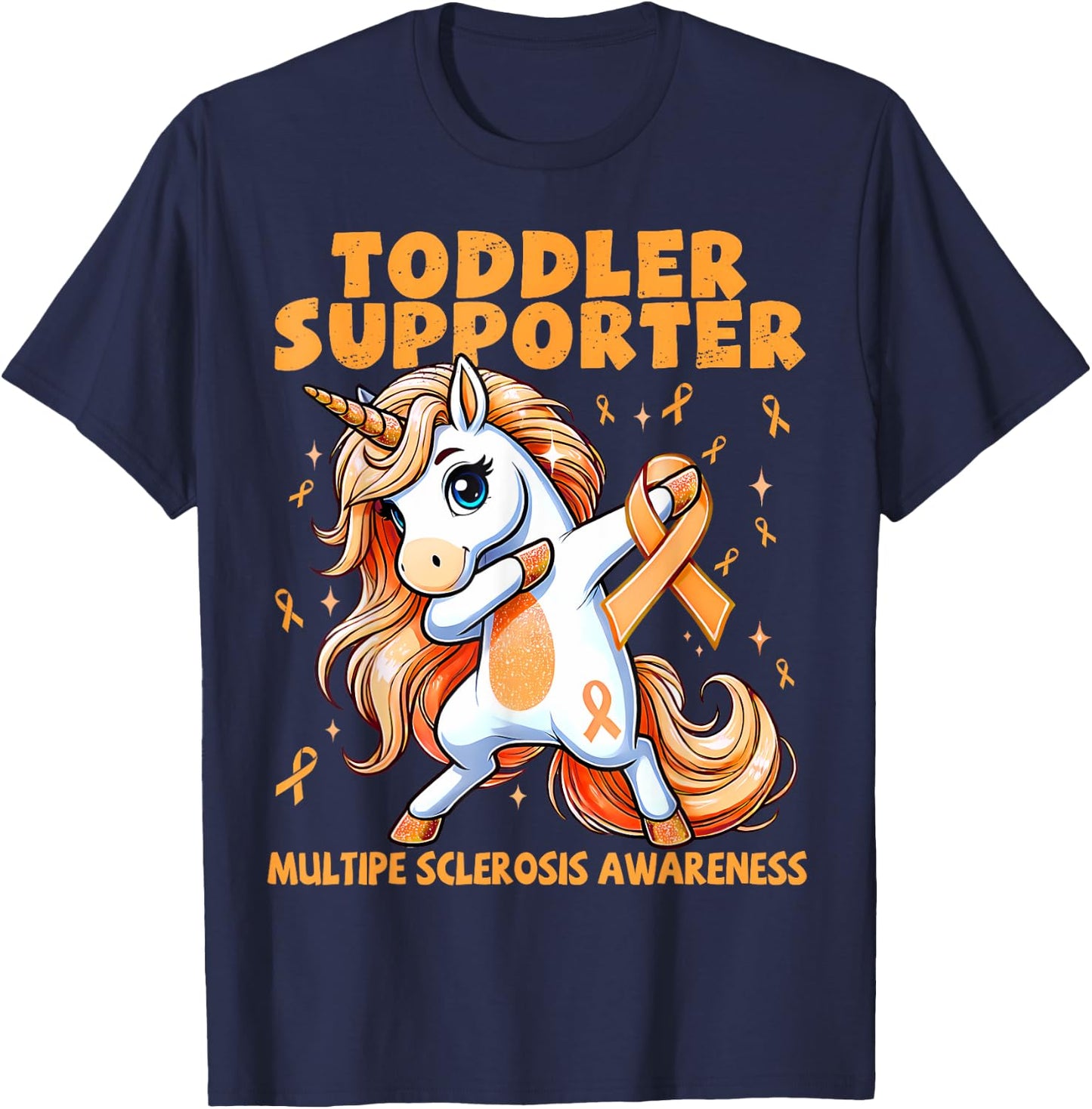Kids Toddler Supporter Unicorn Multiple Sclerosis Awareness T-Shirt - T-Shirt | Navy