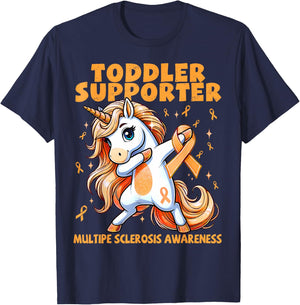 Kids Toddler Supporter Unicorn Multiple Sclerosis Awareness T-Shirt - T-Shirt | Navy